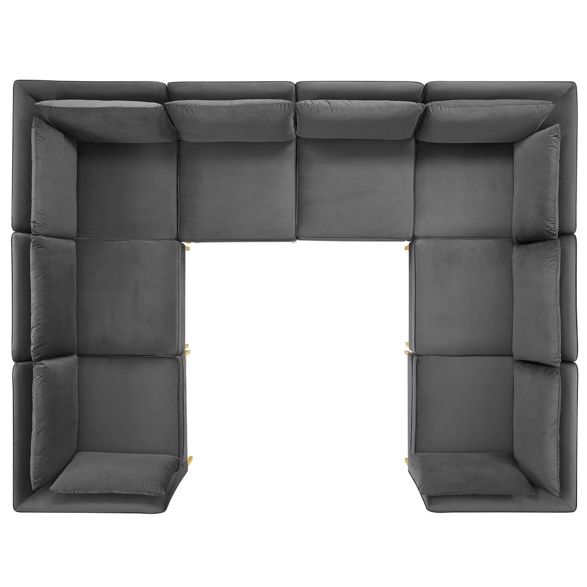 8-Piece Performance Velvet Sectional Sofa in Gray I562