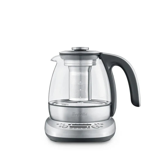 1.0L Brushed Stainless Steel and Glass Compact Kettle H785