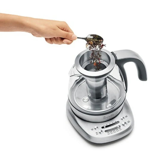1.0L Brushed Stainless Steel and Glass Compact Kettle H785