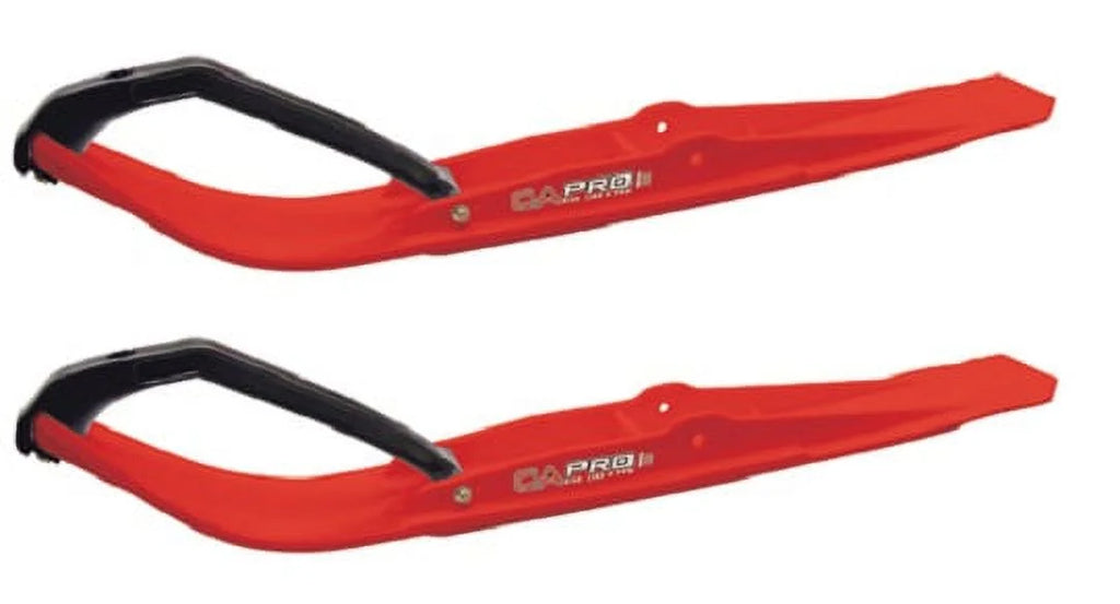 Red Razor Snowmobile Skis with 10" Round Bars Complete Kit I2131