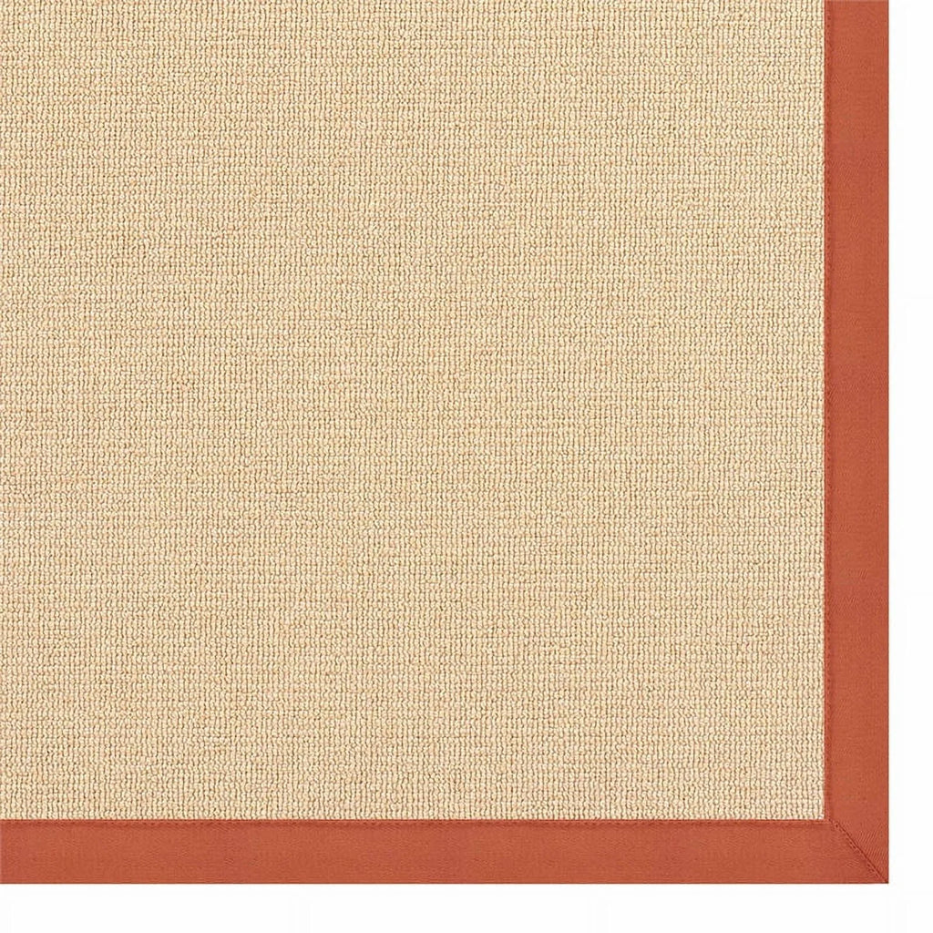 Machine Tufted Wool 2'6"x8' Rug in Natural and Burnt Orange P724