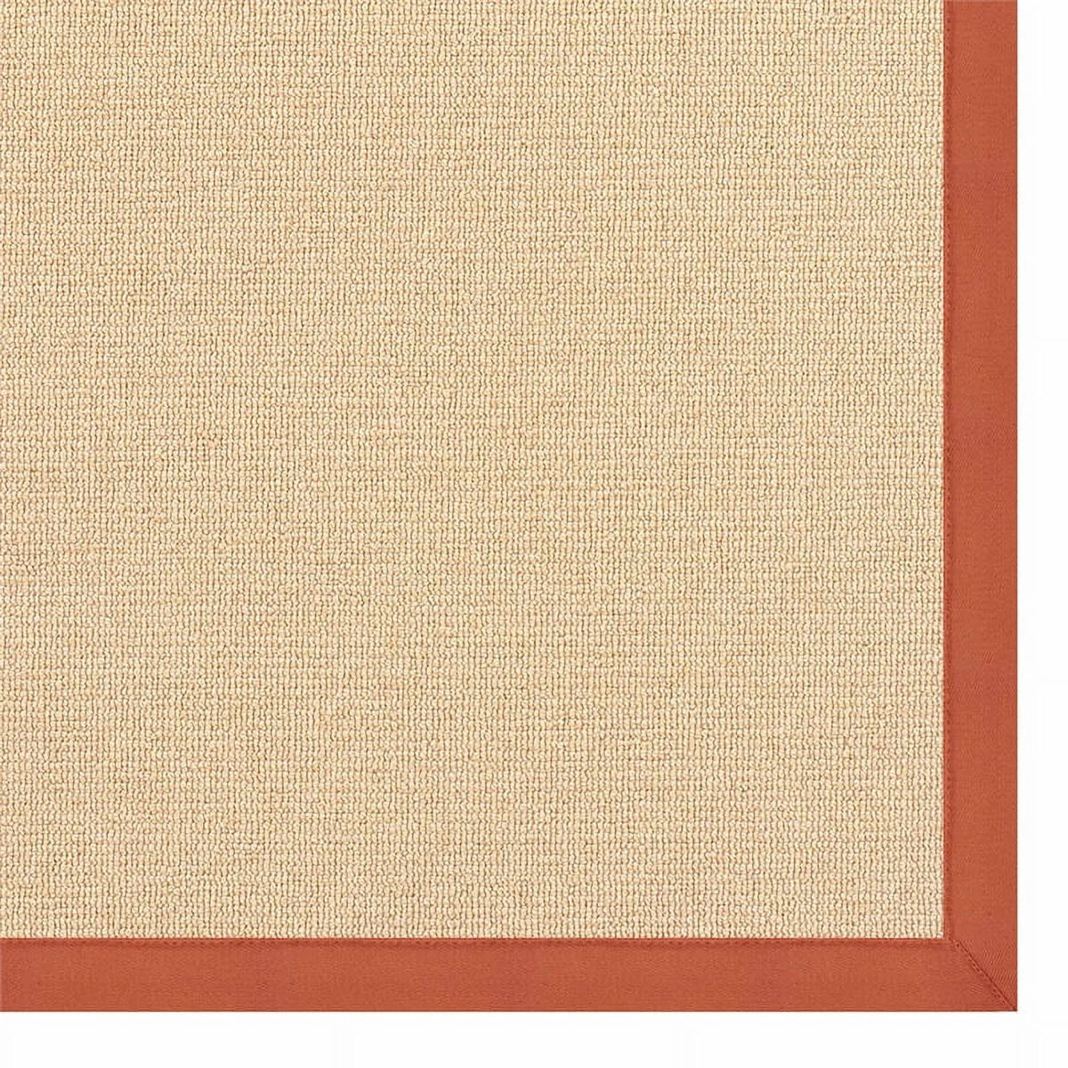 Machine Tufted Wool 2'6"x8' Rug in Natural and Burnt Orange P724