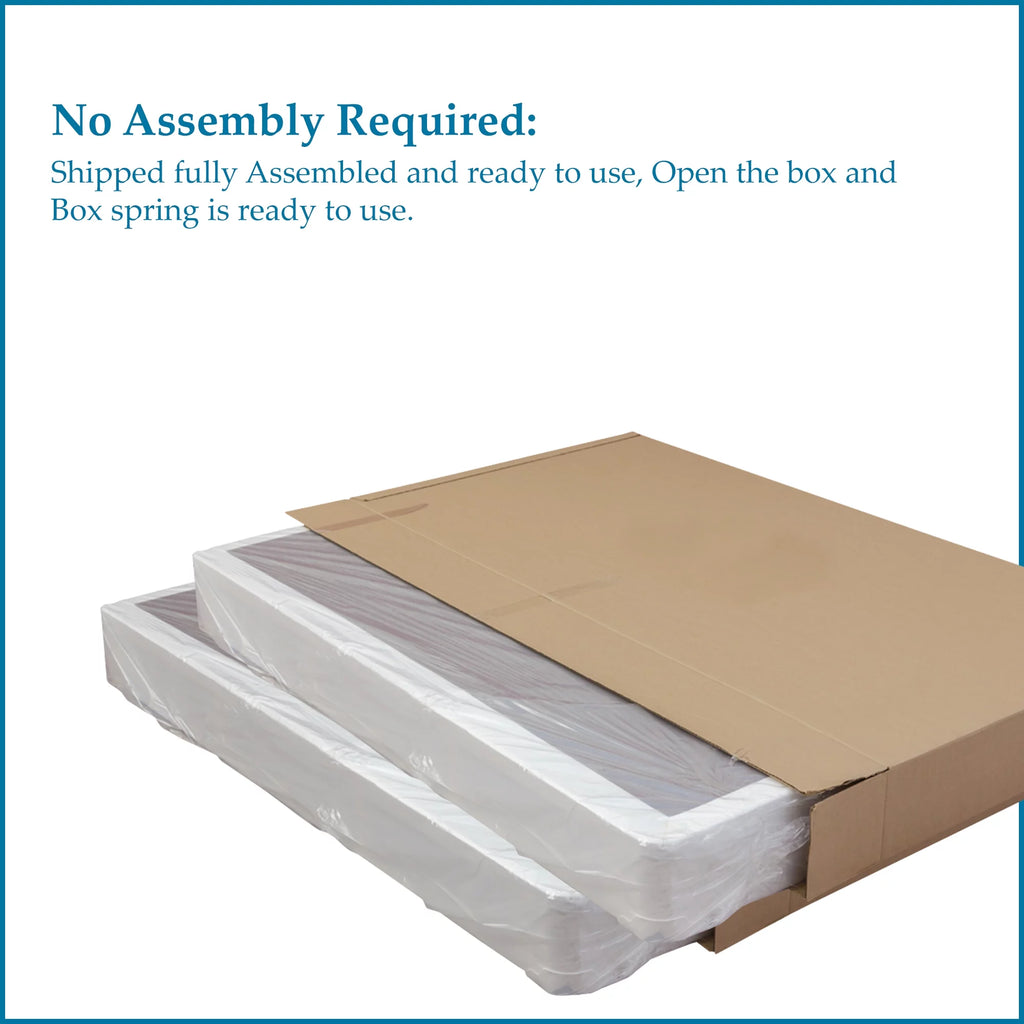 4" Split Fully Assembled Wood Box Spring, Queen, White L626988