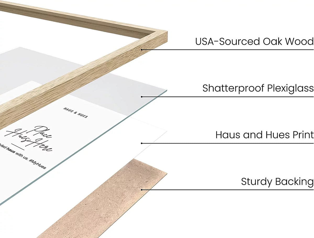 Beige Oak Wood 12x16 Picture Frame Set of 4 D3532