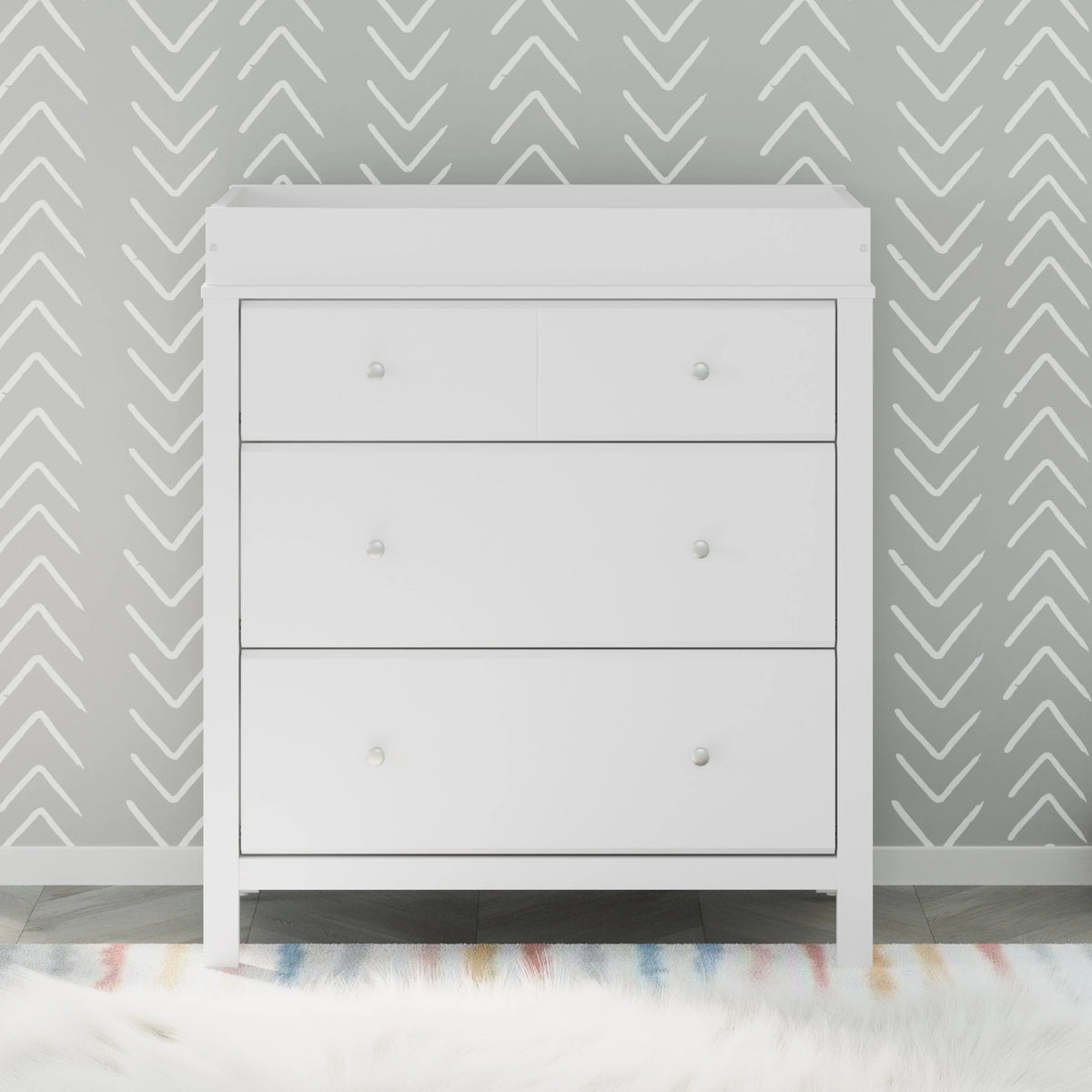 3 Drawer White Dresser B9150