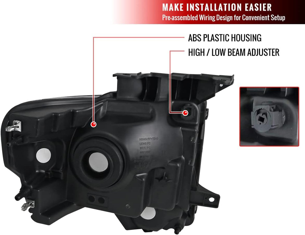 Euro Black Headlights Pair U913