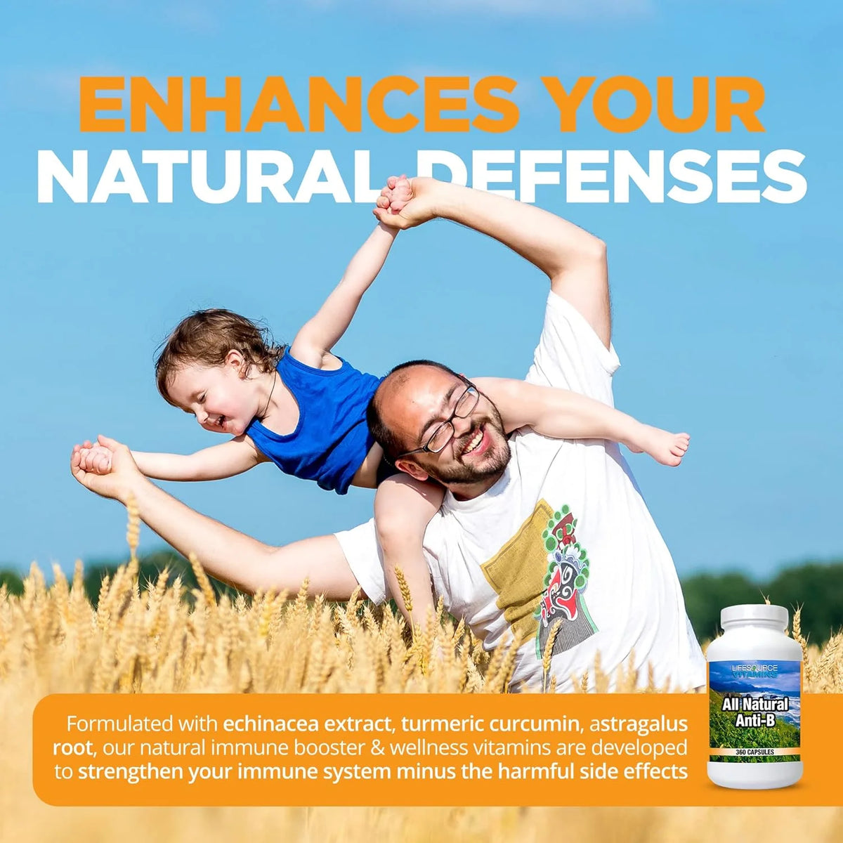 All Natural Immune Support Capsules with Echinacea & Garlic Extract B909151