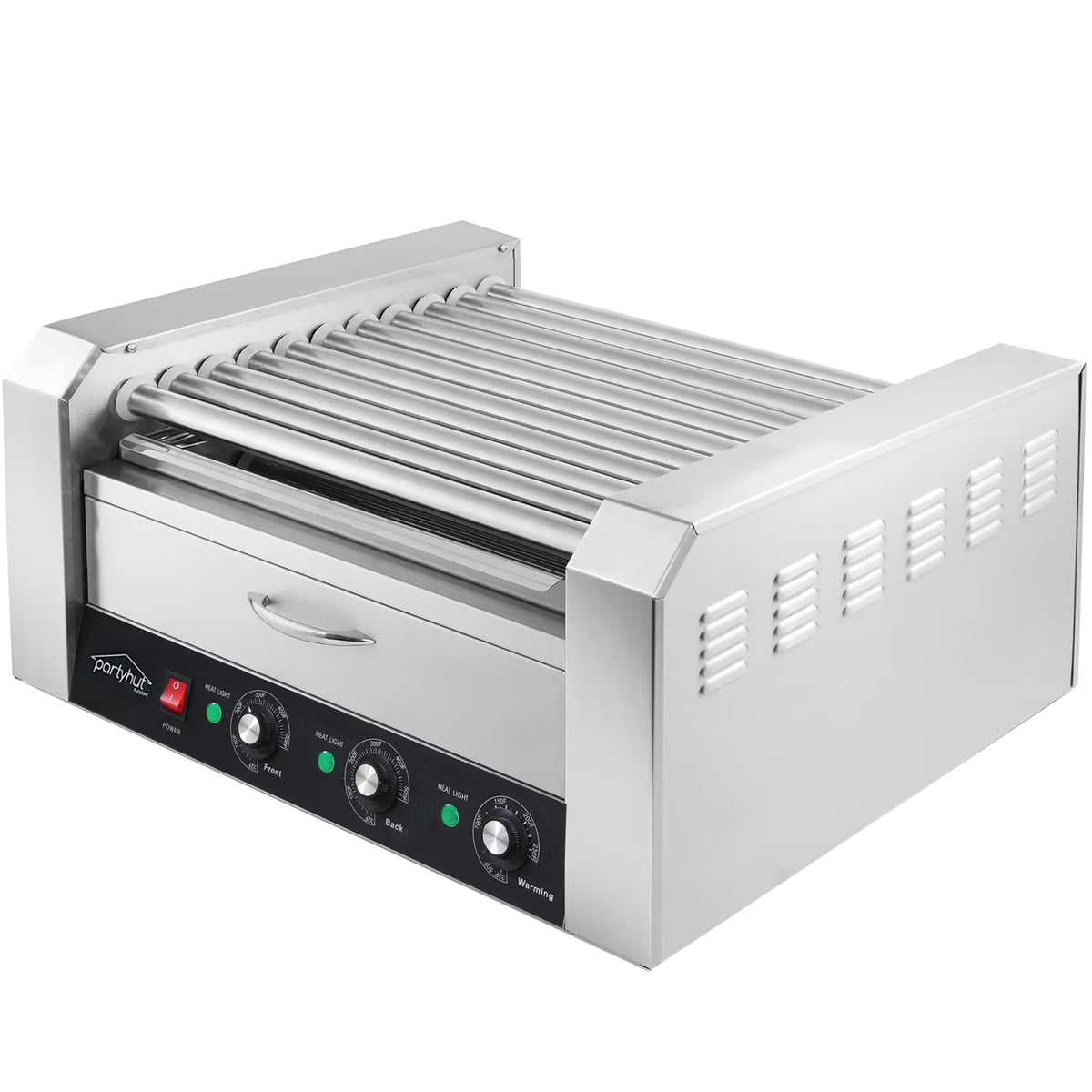 Commercial 11 Roller and 30 Hotdog Machine with Bun Warming Drawer K85616
