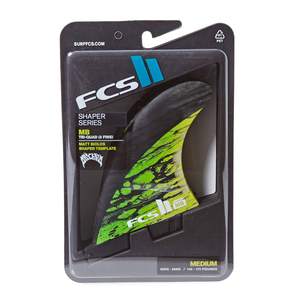 Green Medium PC Carbon Tri-Quad Fin Set M406165