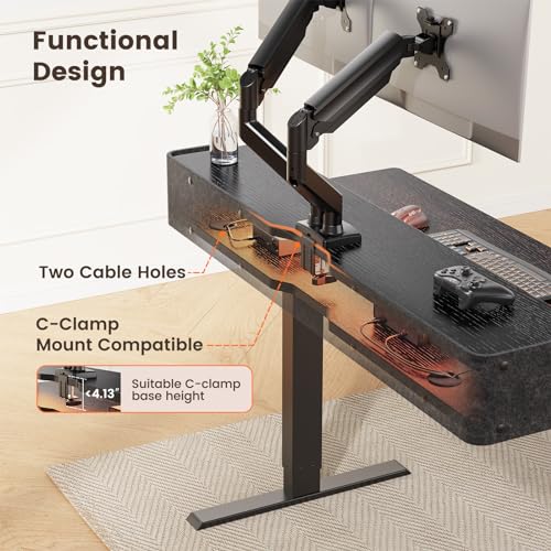 White Electric Height Adjustable Standing Desk with Storage Shelves L910