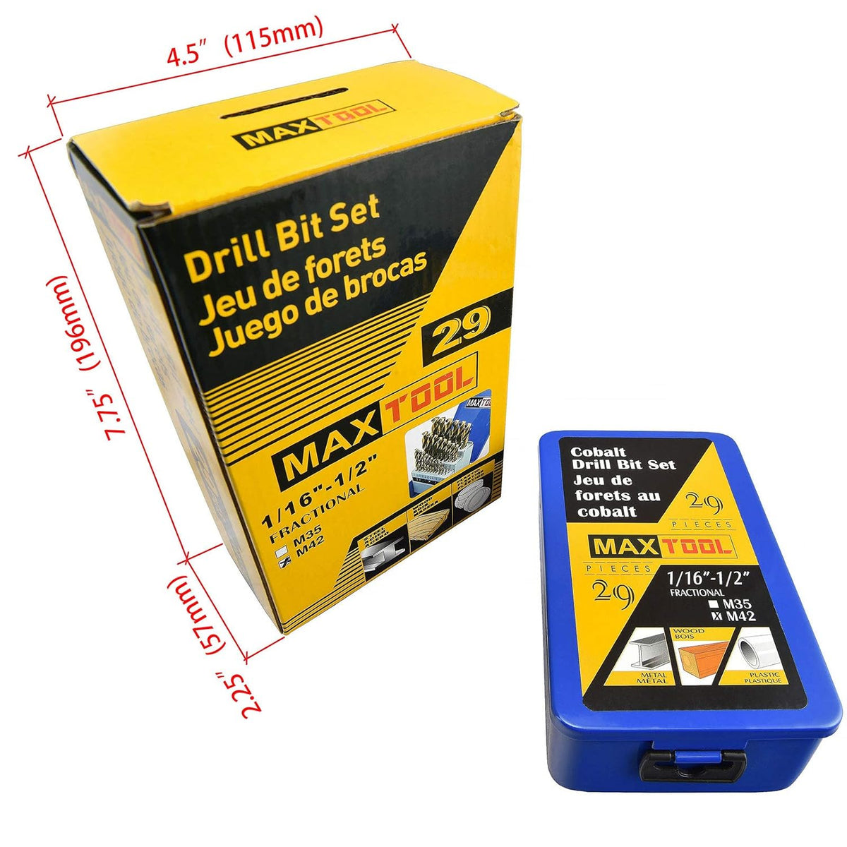 29 Piece Cobalt HSS M42 Twist Drill Bit Set C8315