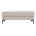 Rectangular Bench Light Grey Linen Black B100031