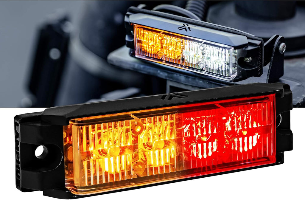 4pc 4" 4W Green White LED Flashing Strobe Light Head Emergency Warning Grille Light N570