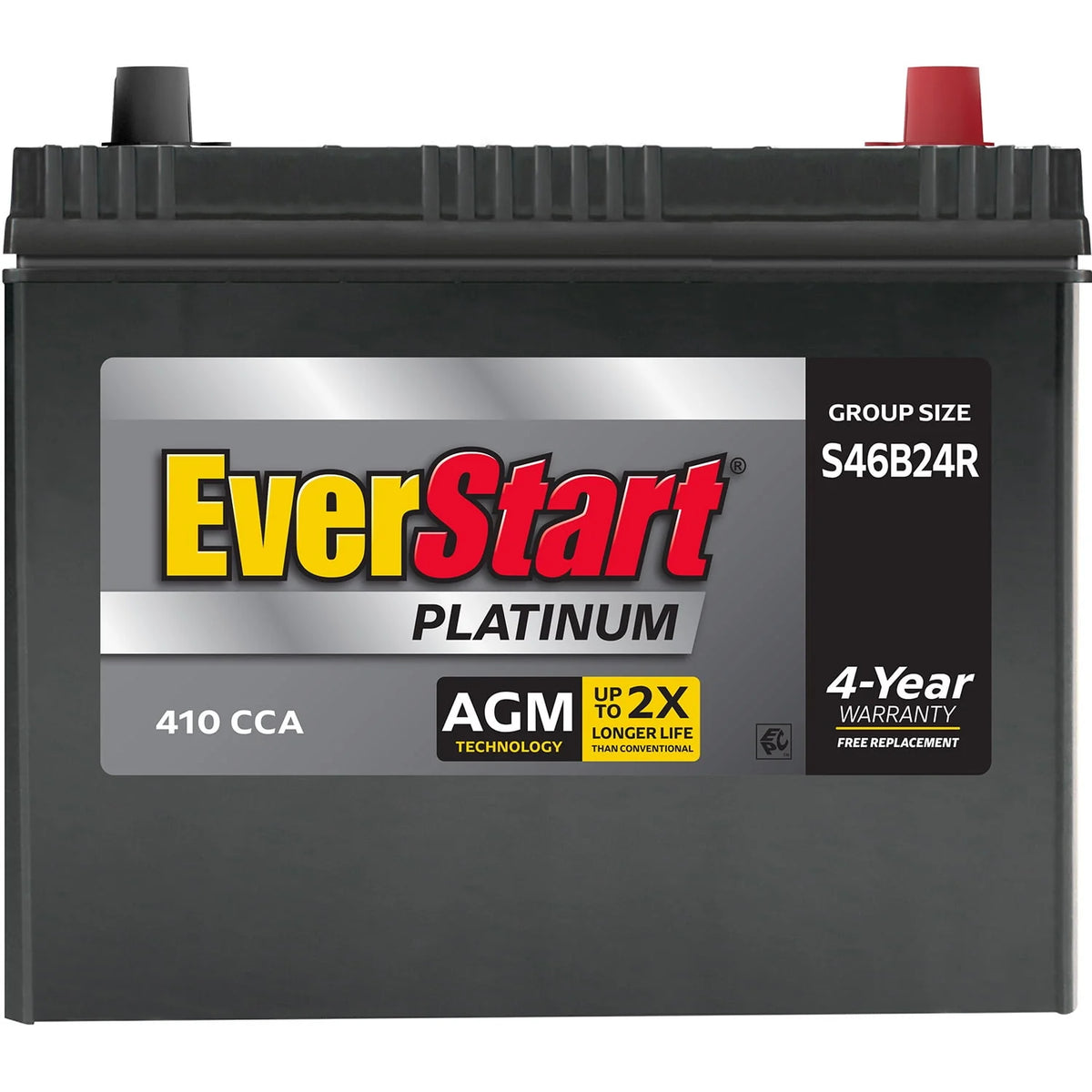 AGM Automotive Battery Group Size S46B24R 12 Volt 410 CCA J414644