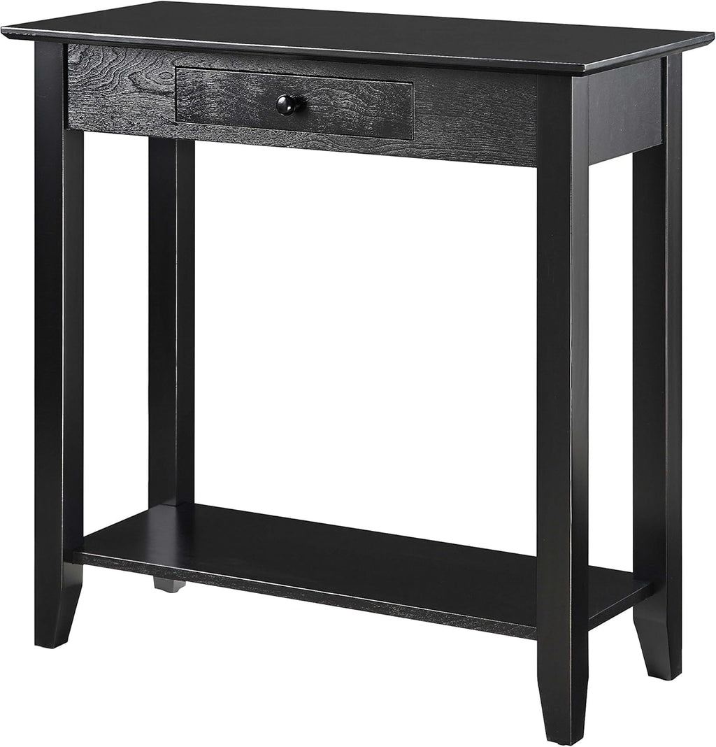 Black Hall Table with Drawer and Shelf K735270