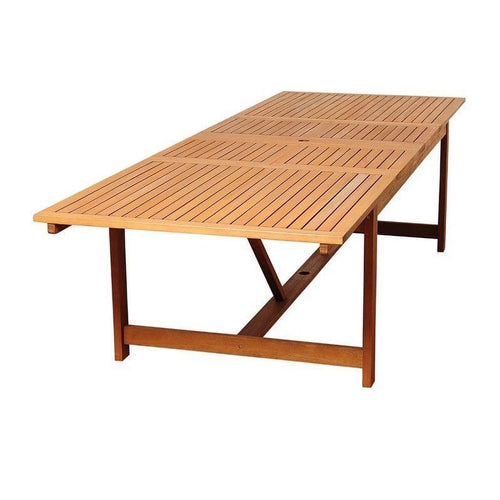 11-Piece Extendable Eucalyptus Wood Patio Dining Set K1211