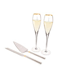 Gold Champagne Flutes and Cake Serving Set P2161