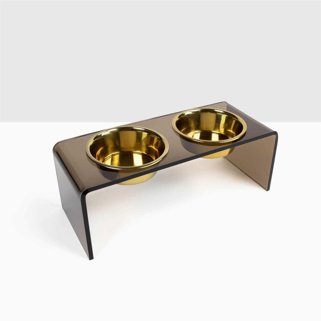 Acrylic Double Bowl Elevated Pet Feeder N758