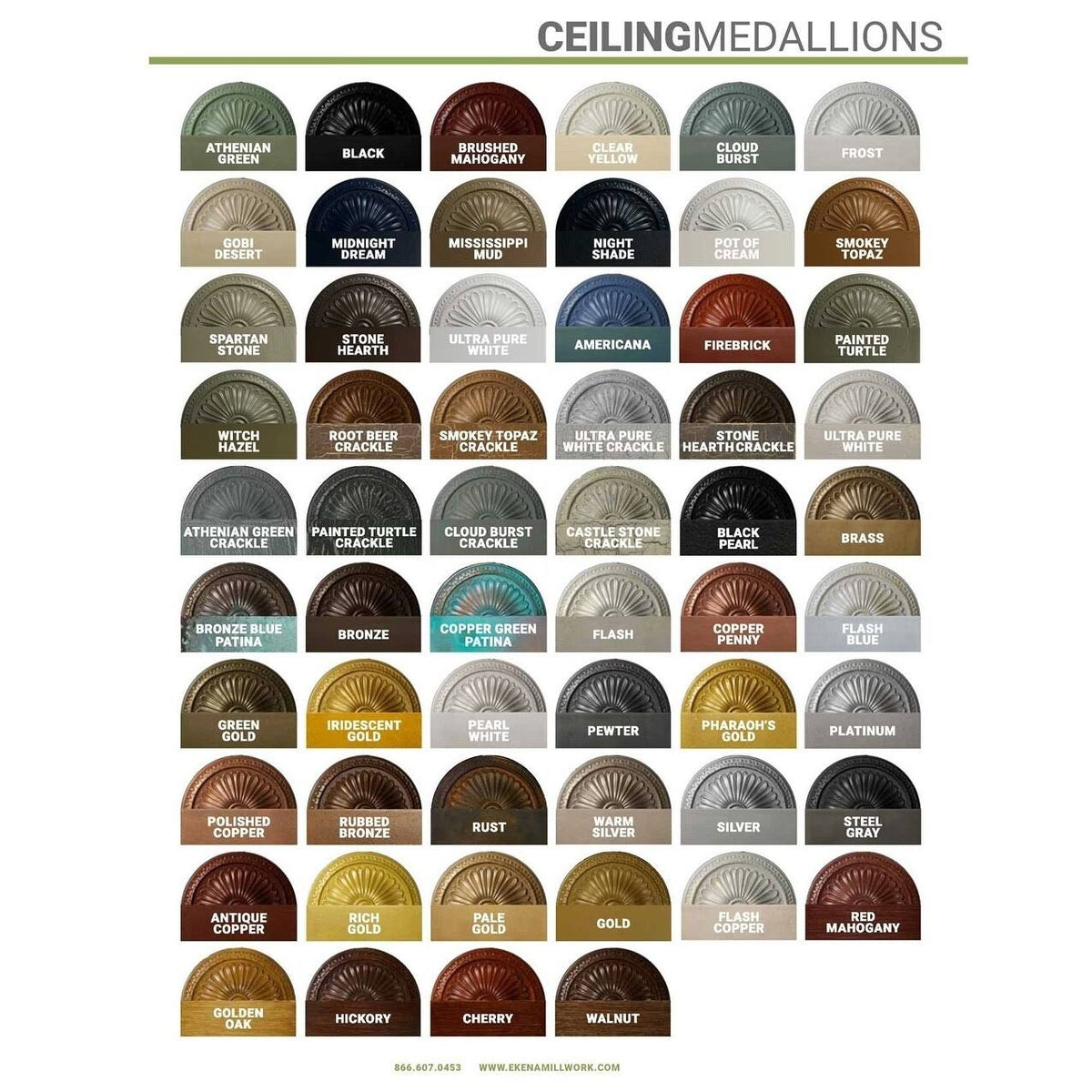 Carlsbad Ceiling Medallion Hand-Painted Night Shade W798