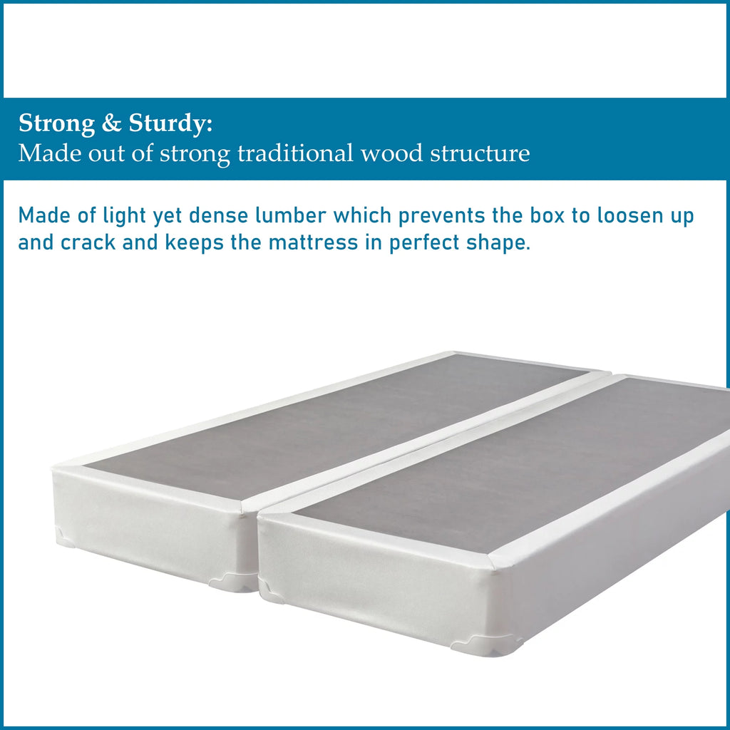4" Split Fully Assembled Wood Box Spring, Queen, White L626988