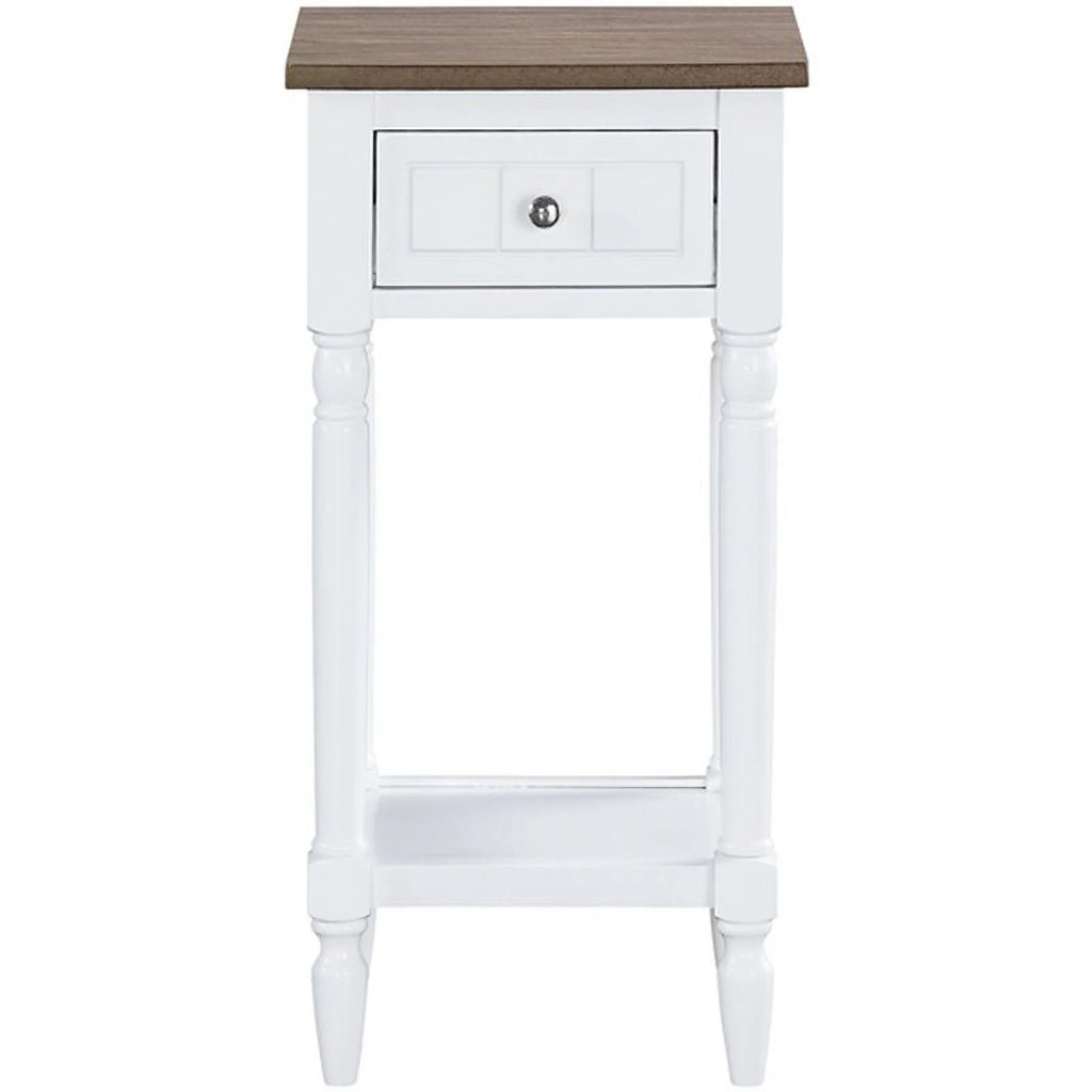 White One-Drawer Wood End Table Set of 2 O453418