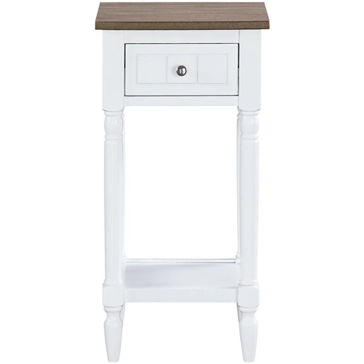 White One-Drawer Wood End Table Set of 2 O453418