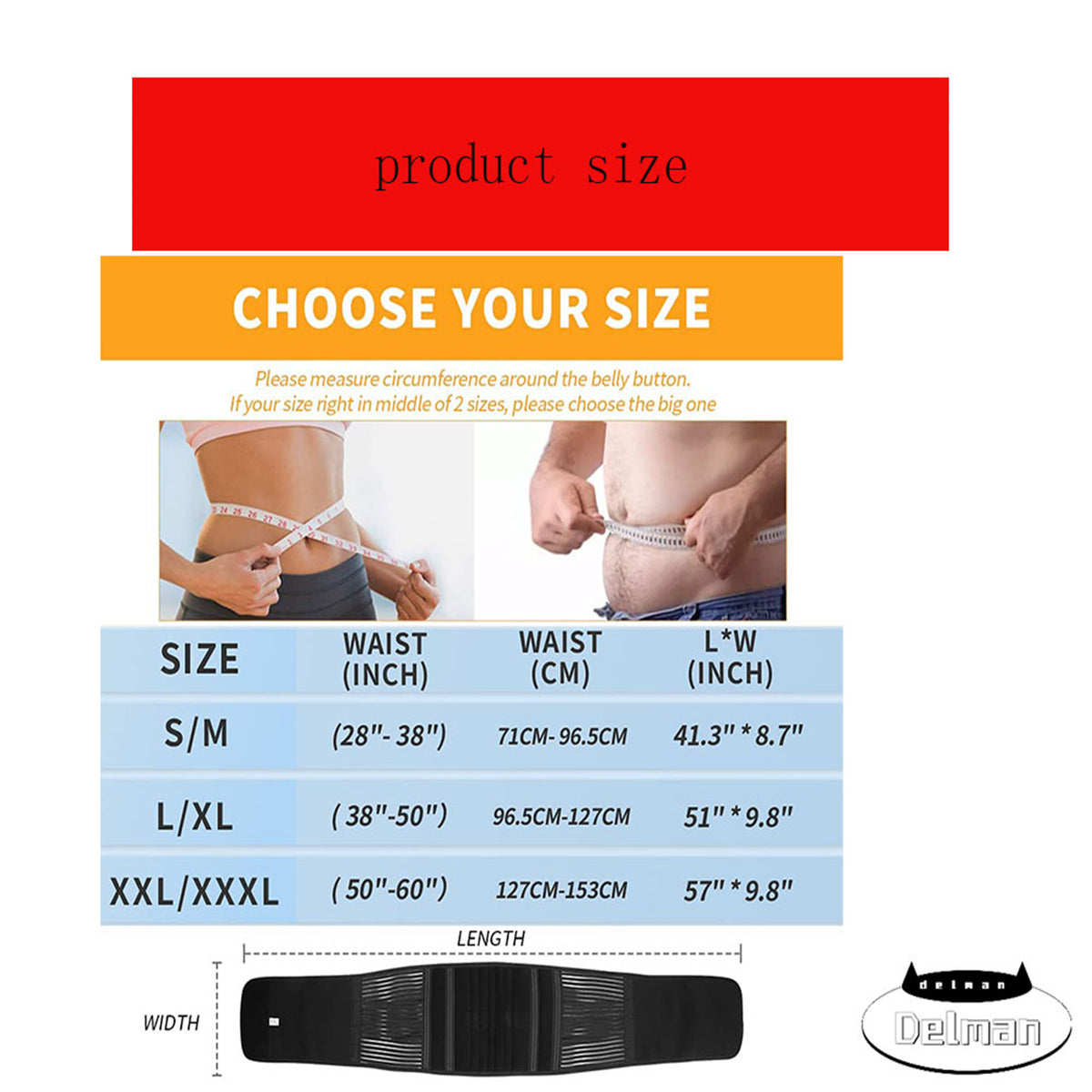 Plus Size Back Brace with Adjustable Inflatable Pad Lumbar Support Belt X1875