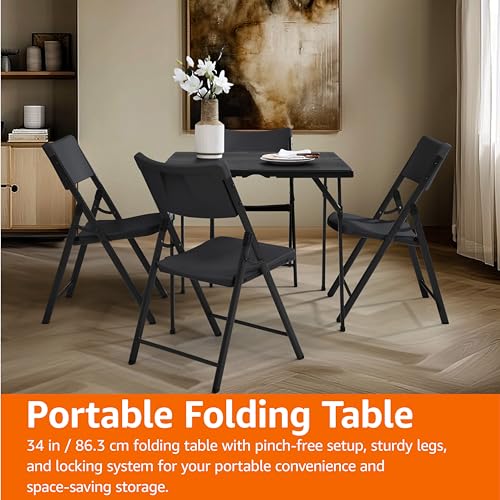 Black Portable Folding Dining Table C6507
