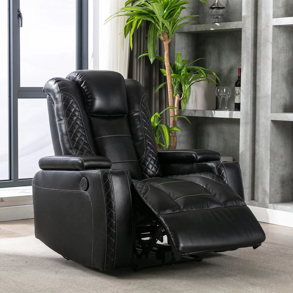 Power Recliner Chair with USB Ports and Cup Holders R12340