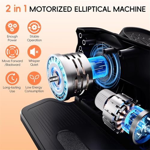Under Desk Elliptical Machine, Quiet Portable Mini Electric Seated Pedal Exerciser, 12 Adjustable Speeds F6611