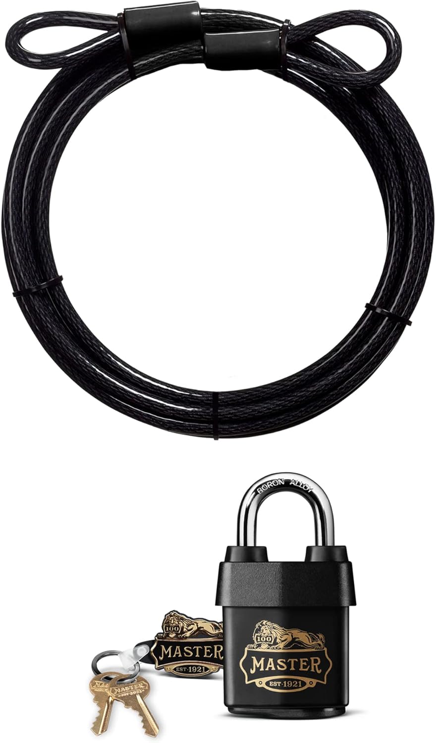 Braided Steel Cable with Looped Ends, 15 ft., 3/8 in. Diameter, Pack of 2 Y690