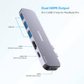 6-in-1 Dual HDMI USB-C Hub H2613