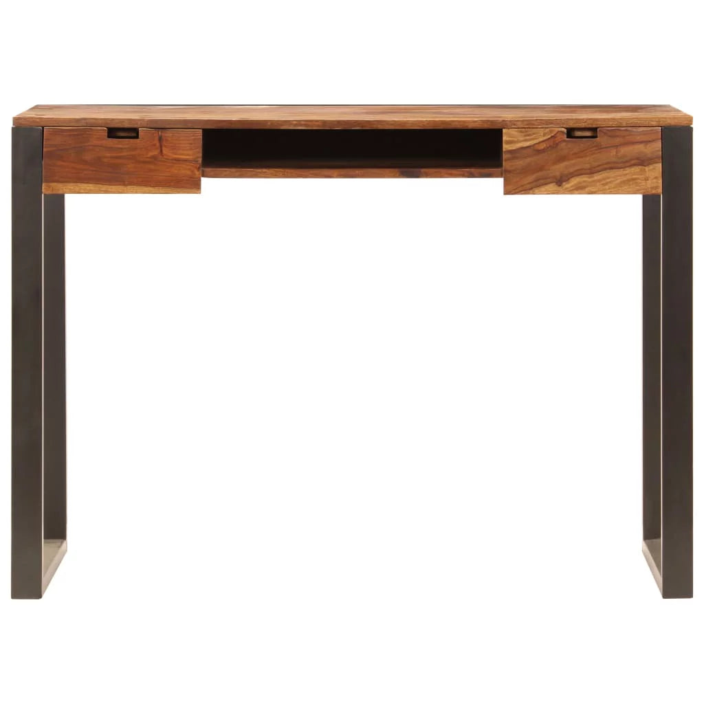 Retro Sheesham Wood Writing Desk with 2 Storage Drawers D920582