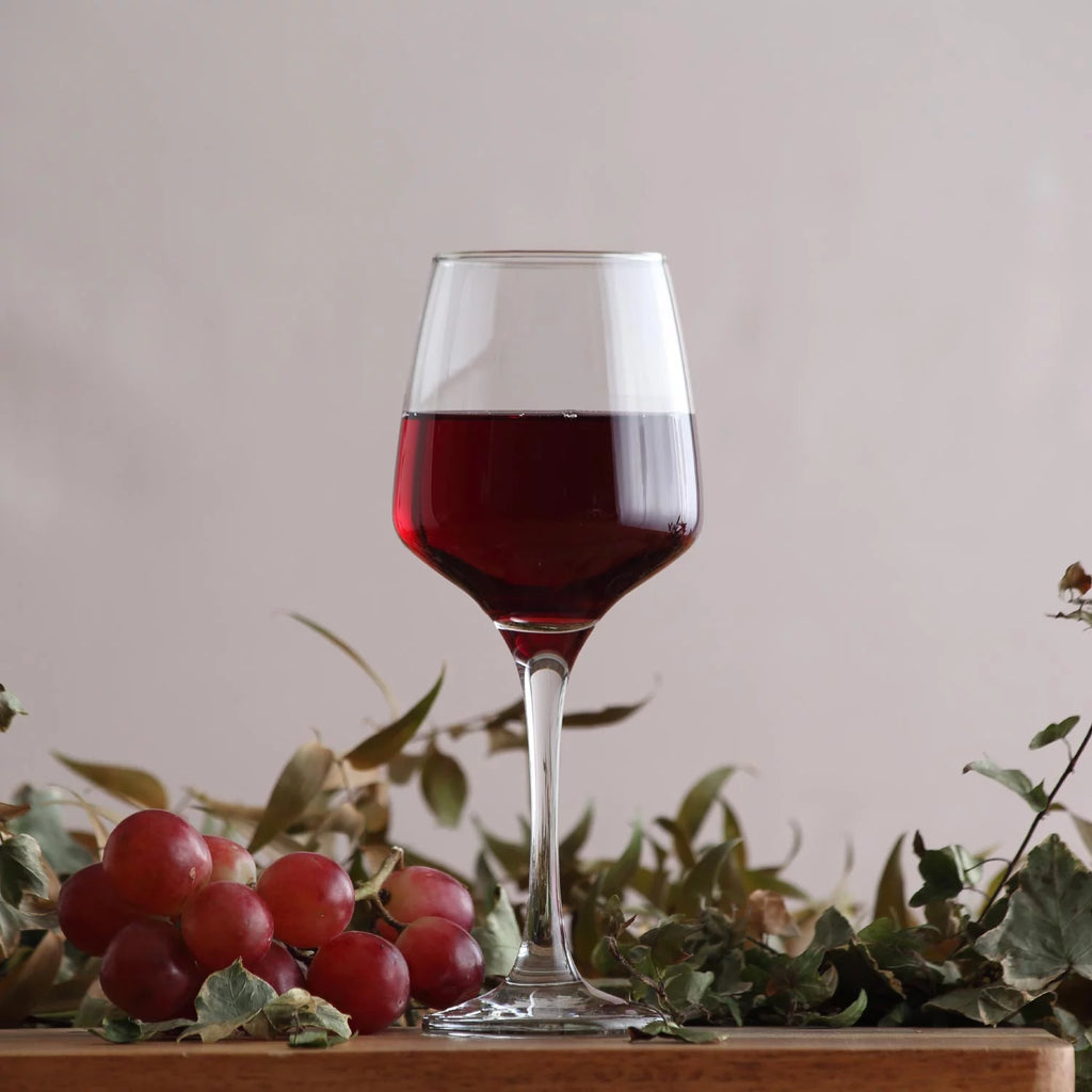 Red Wine Glasses Set of 6 Clear with Stem 13.5 oz A89623