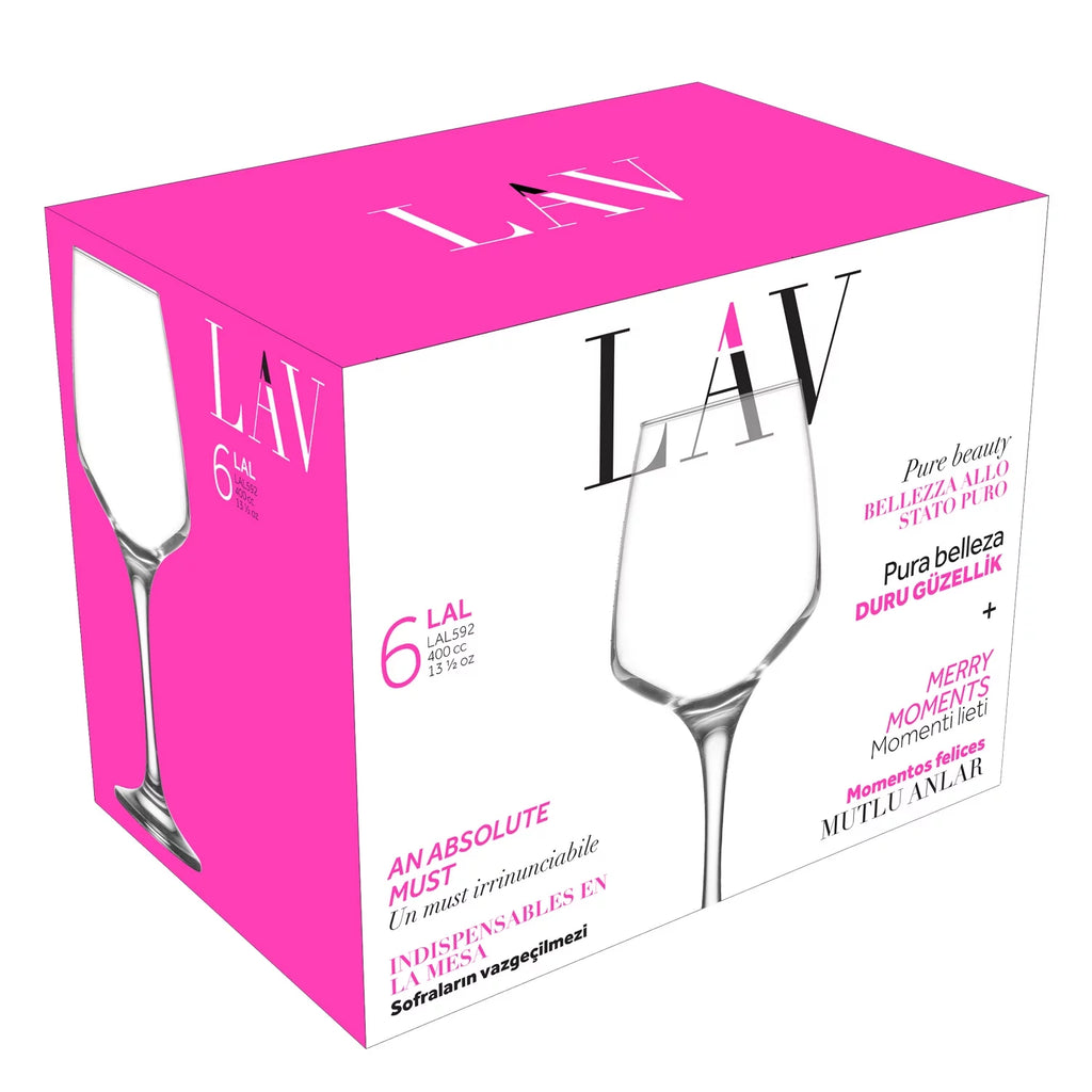 Red Wine Glasses Set of 6 Clear with Stem 13.5 oz A89623