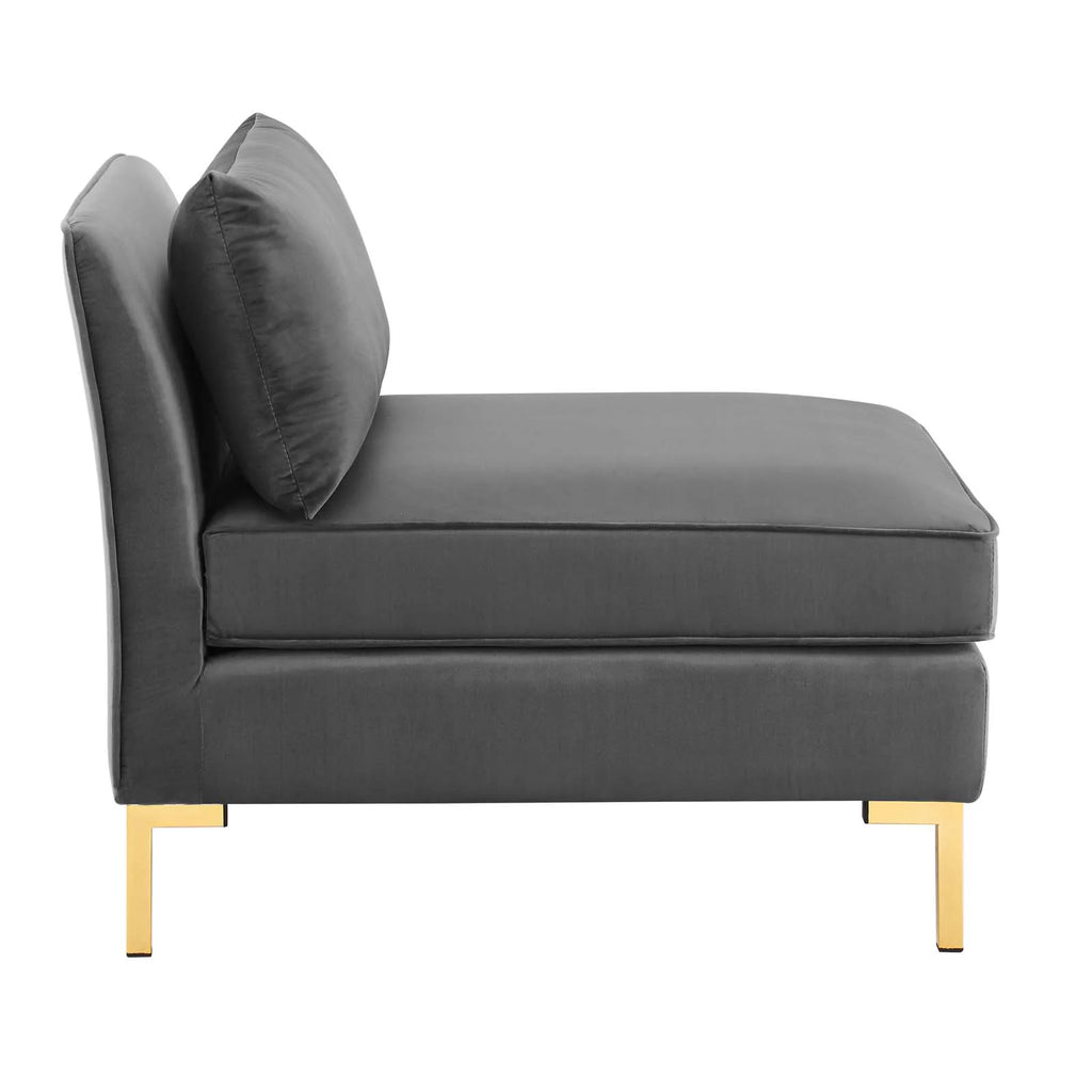 8-Piece Performance Velvet Sectional Sofa in Gray I562