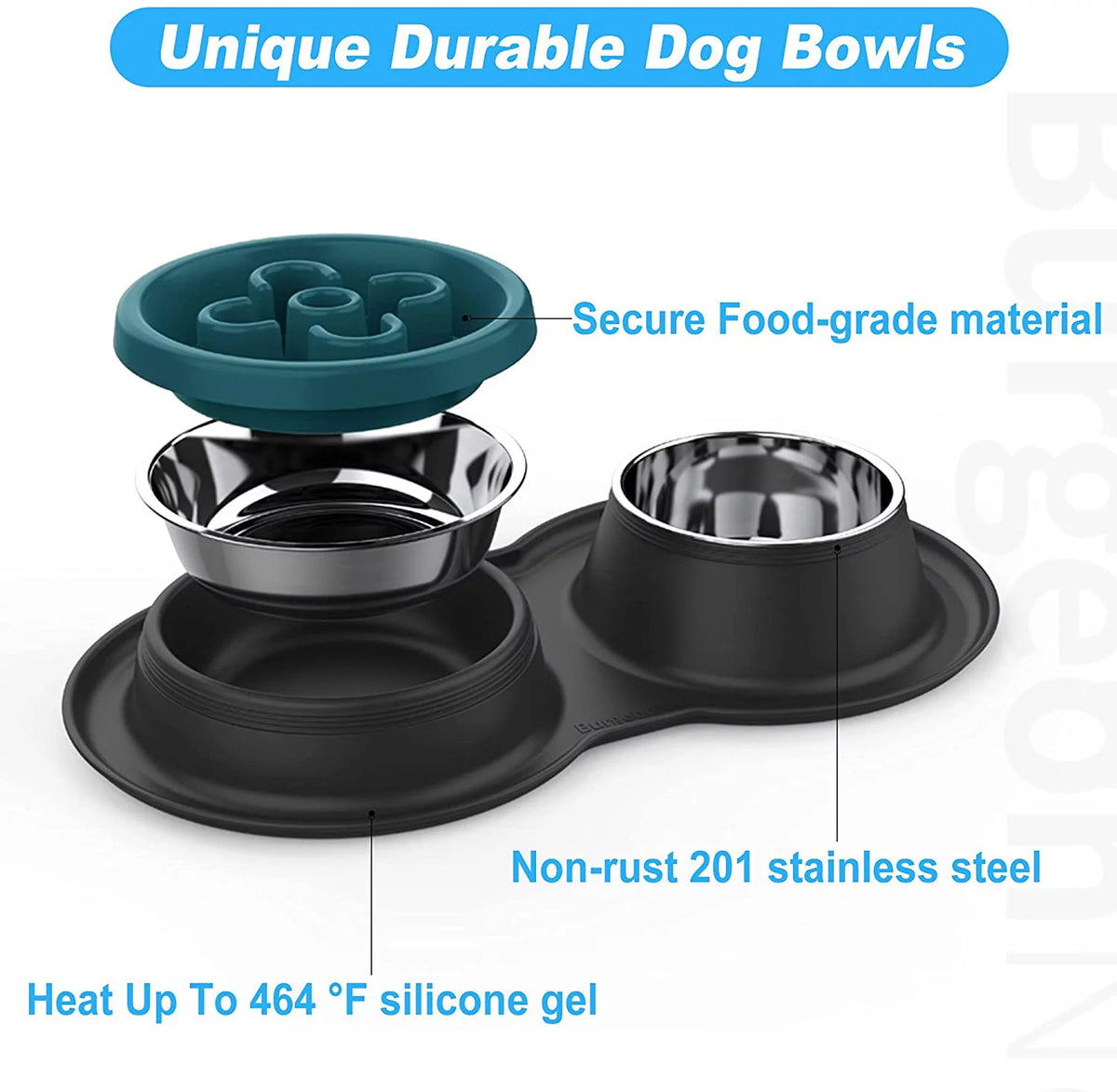 27oz Stainless Steel Slow Feeder Dog Bowl Q4786
