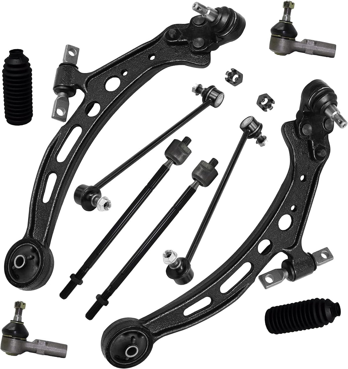 Front Lower Control Arm Ball Joints Tie Rods Sway Bars 10pc Set N838177