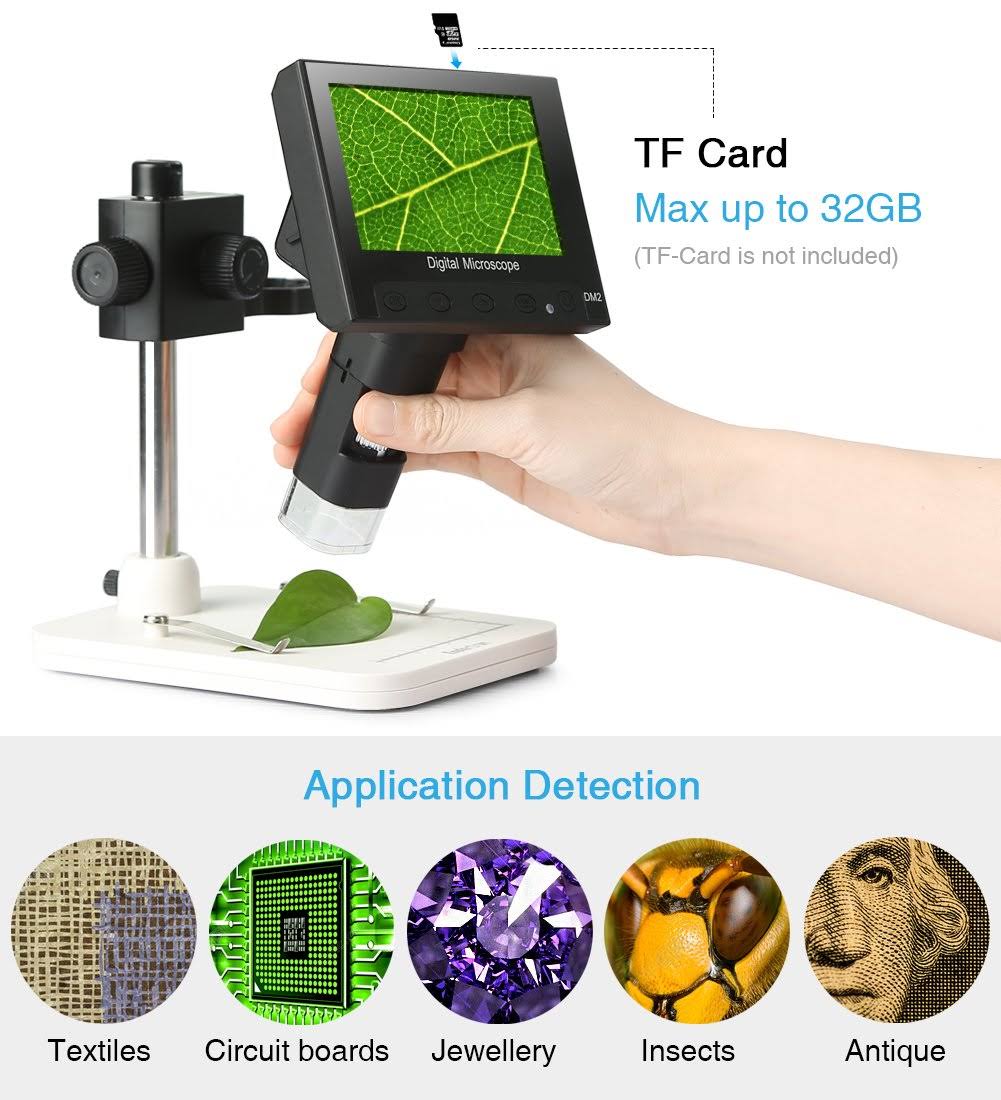 4.3 inch Full Color LCD Digital USB Microscope with 10x-600x Magnification L6202