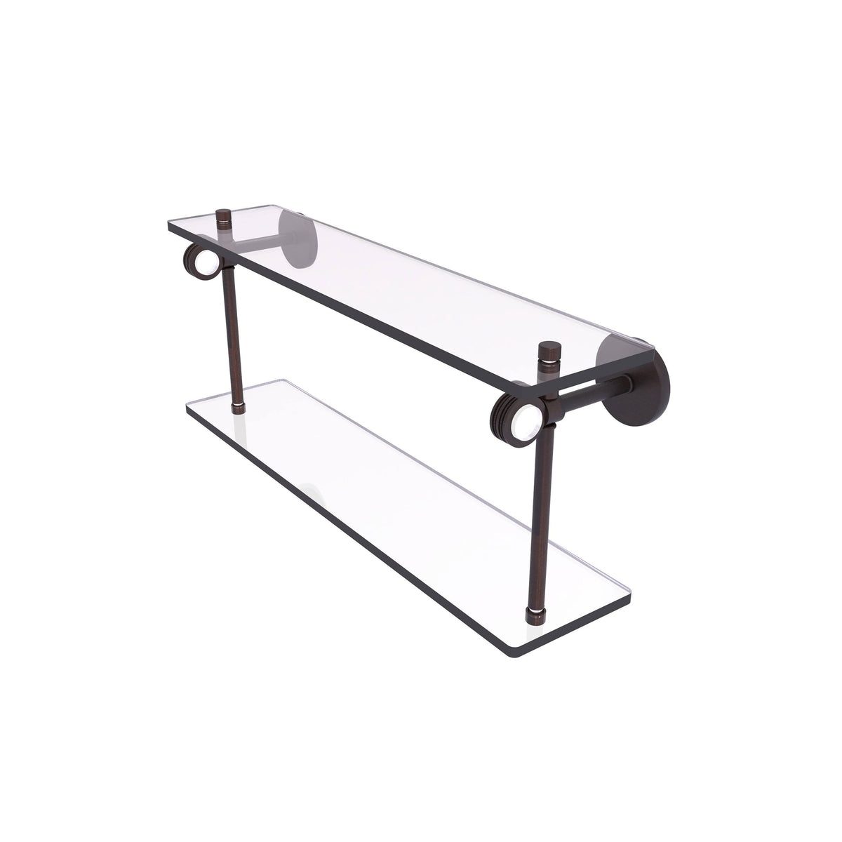 Two Tiered Glass Shelf with Dotted Accents - Venetian Bronze / 16 inch P91615