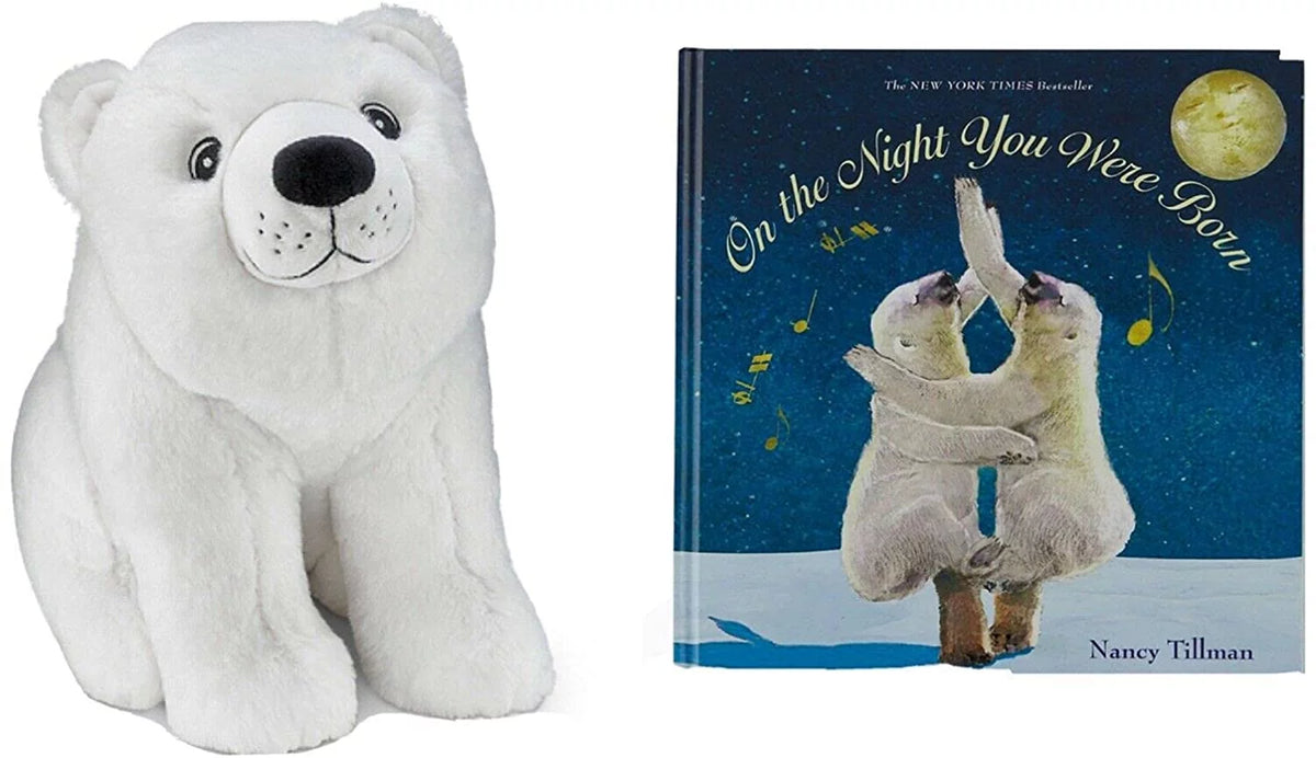 12" Plush Polar Bear and Book Set X886684
