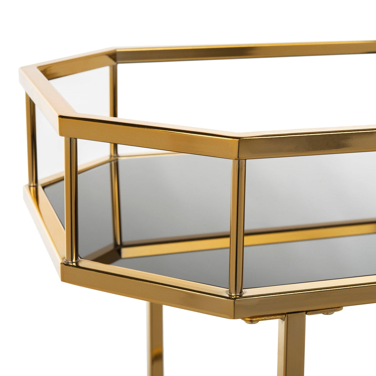 Brass 2 Tier Octagon Bar Cart R26559